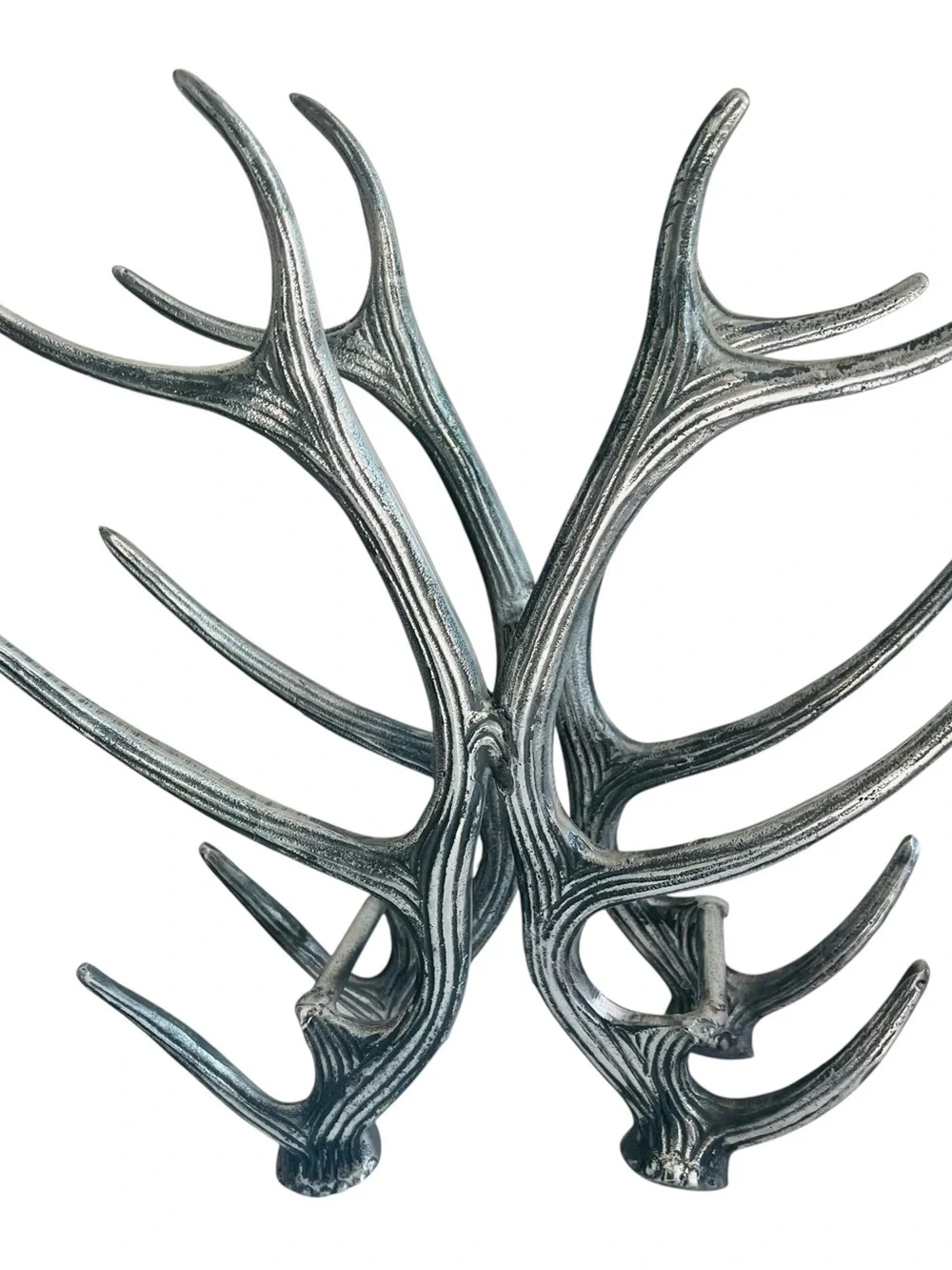 ASPEN Pewter Aluminum ANTLER STAG - 6 Bottle Wine Rack